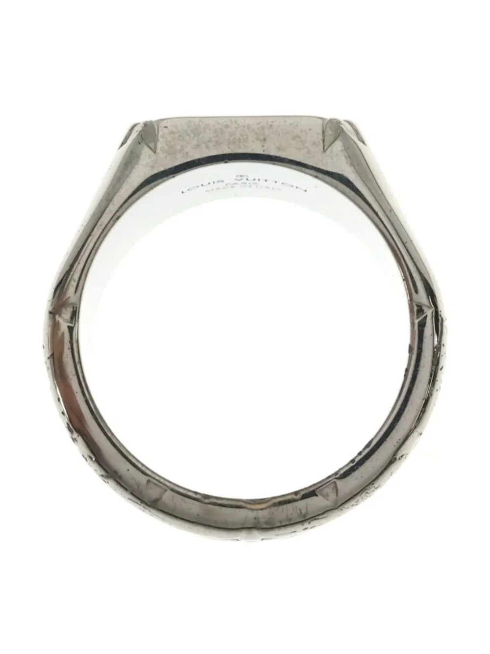 Louis Vuitton Monogram Signet Ring Silver
